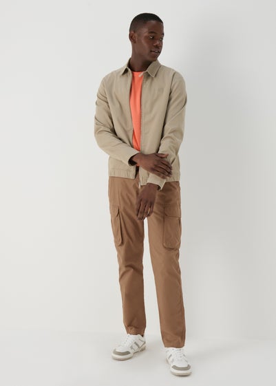 Brown Slim Fit Cargo Trousers