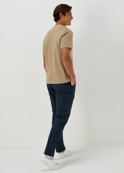 Navy Belted Cargo Trousers