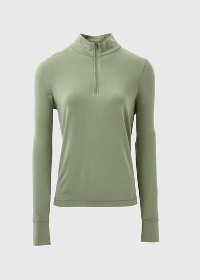 Souluxe Khaki Half Zip Top