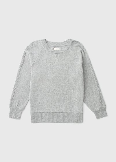 Grey Ribbed Pyjama Top