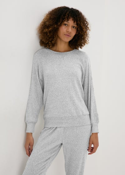 Grey Ribbed Pyjama Top