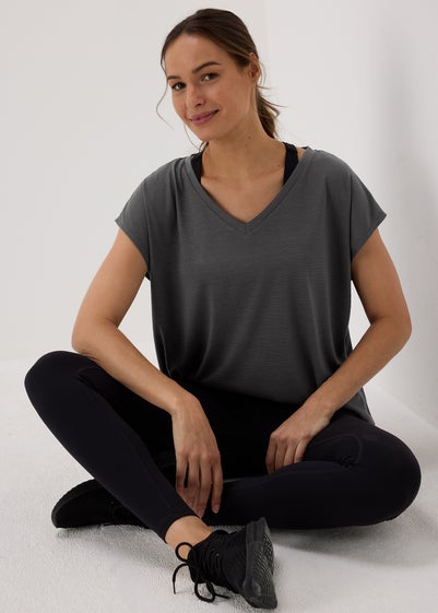 Souluxe Charcoal V Neck T-Shirt