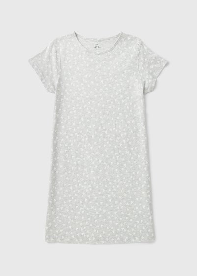 Grey Heart Print Nightie