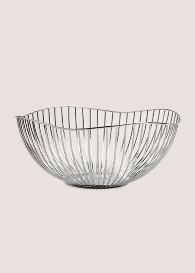 Chrome Fruit Bowl (28cm x14cm) - Matalan