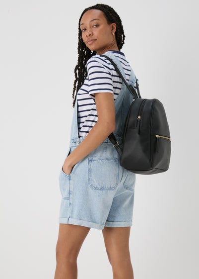 Black PU Backpack