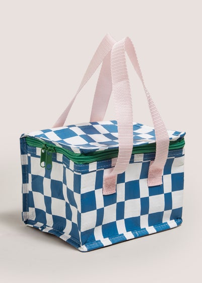 Blue Checked Lunch Bag