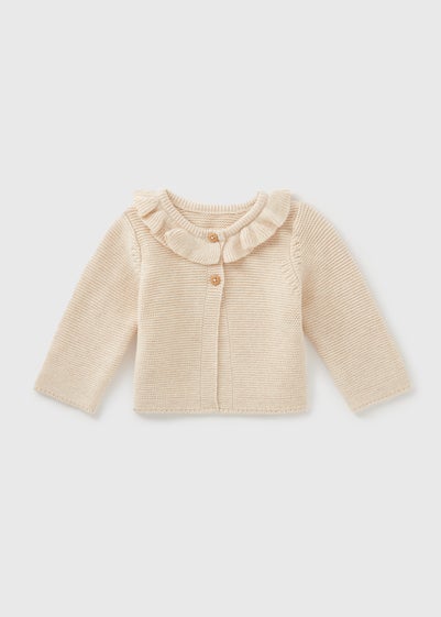 Baby Beige Frill Knitted Cardigan (Newborn-23mths)