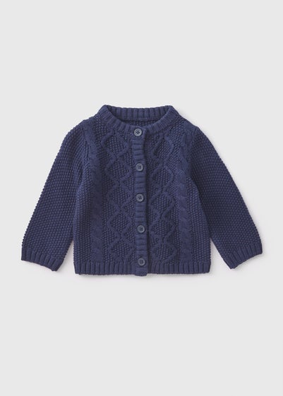 Baby Navy Knitted Cardigan (Newborn-23mths)