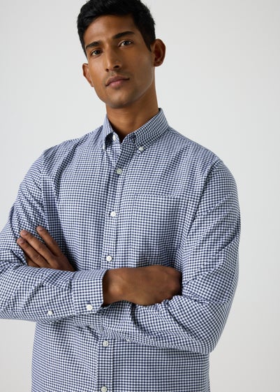 Blue Check Gingham Oxford Shirt