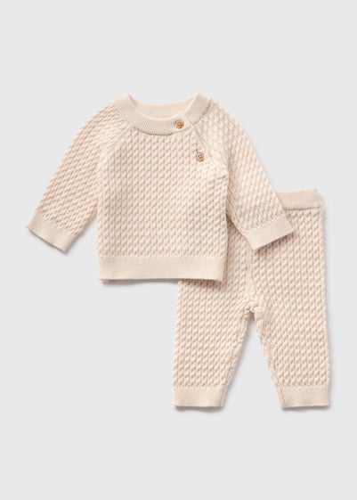 Baby Cream Cable Knit Top & Trouser Set (Newborn-23mths)