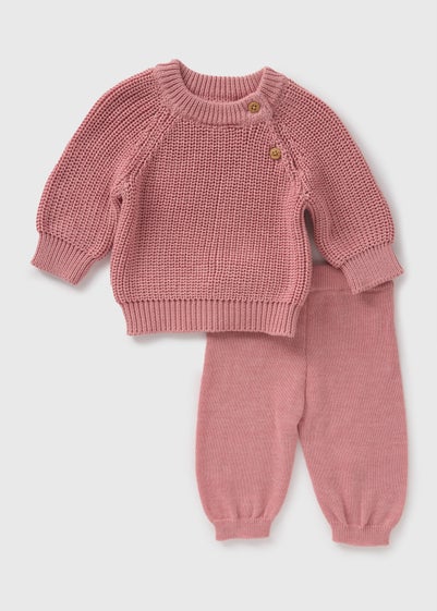 Baby Pink Knit Jumper & Leggings Set (Newborn-23mths)