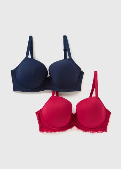 Burgundy & Navy Lace DD+ Bras