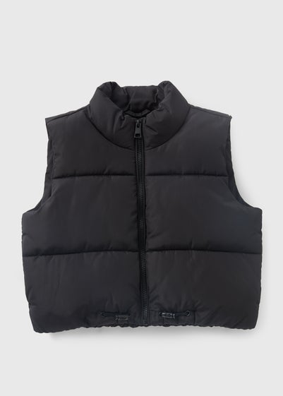 Girls Black Cropped Gilet (7-15yrs)