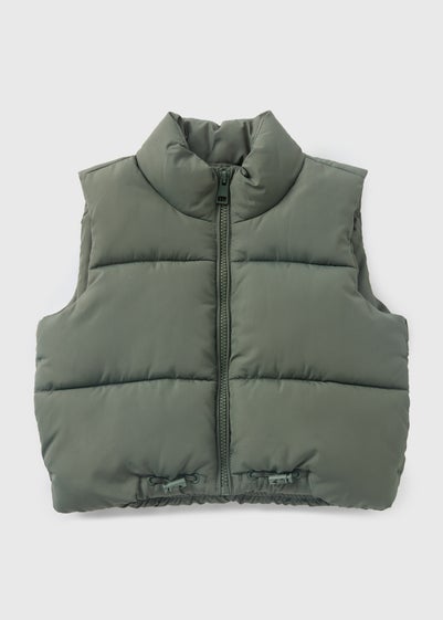 Girls Khaki Cropped Gilet (7-15yrs)