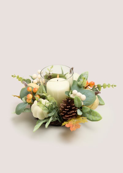 Green Foliage Wreath Candle Holder