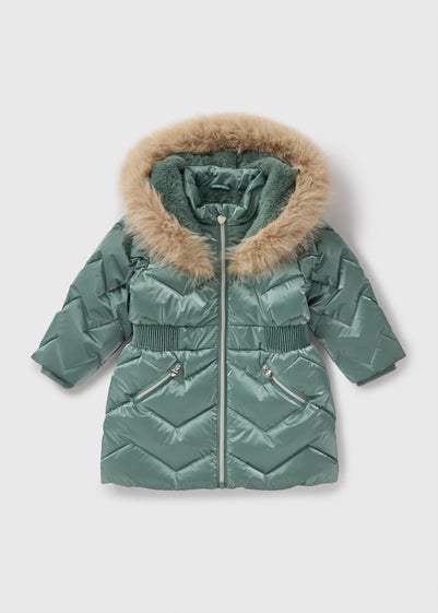 Girls Showerproof Teal Padded Coat (1-7yrs)