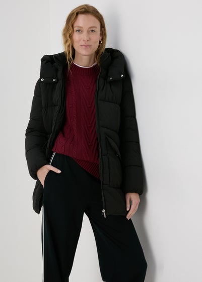 Black Mid Padded Coat