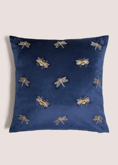 Bee Cushion Navy