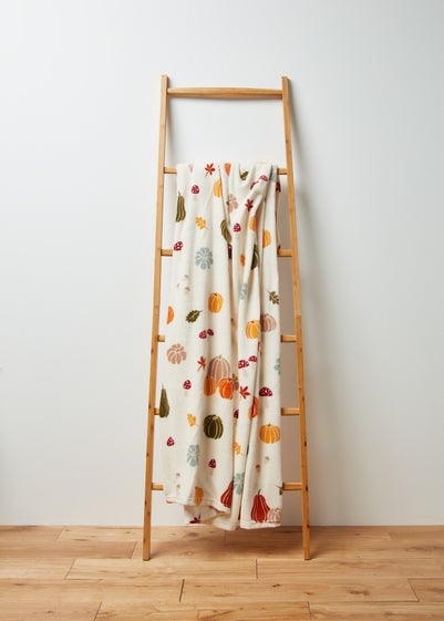 Cream Pumpkin Printed Throw (130cm x 150cm)