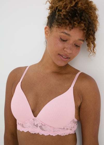 Pink And Black Plunge Bra