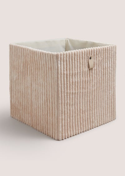 Cream Corduroy Foldable Box (30x29cm)