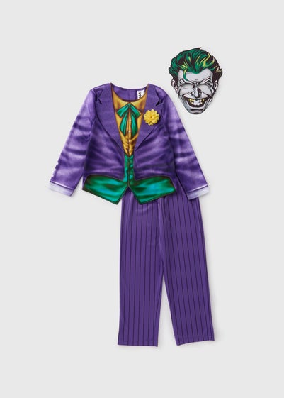 Kids Purple Joker Fancy Dress Costume (3-9yrs)