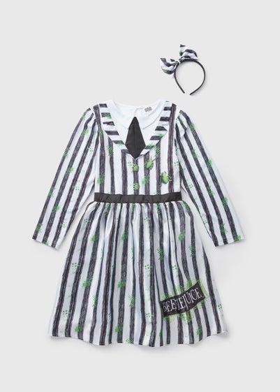 Beetlejuice Kids Black Fancy Dress Costume (2-11yrs)