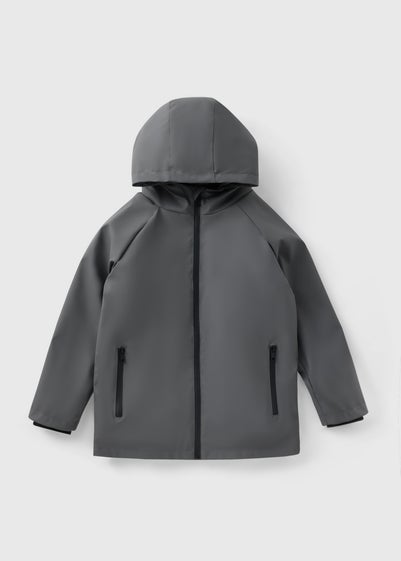 Boys Grey PU Raincoat (7-15yrs)