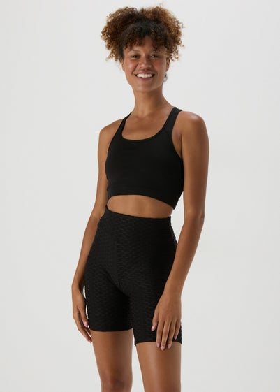 Souluxe Ruched Black Cycling Shorts