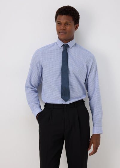 Taylor & Wright Blue Textured Slim Fit Shirt & Tie Set