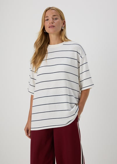 Cream Stripe Soft T-Shirt