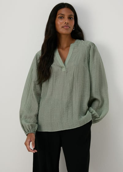 Green Textured Blouse