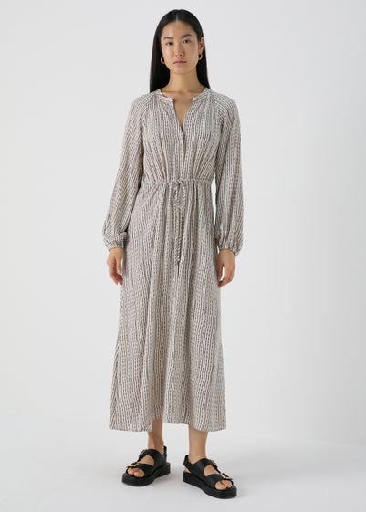 Et Vous Beige Patterened Shirt Midi Dress