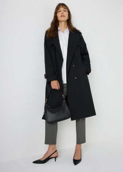 Et Vous Black Hooded Trench Coat