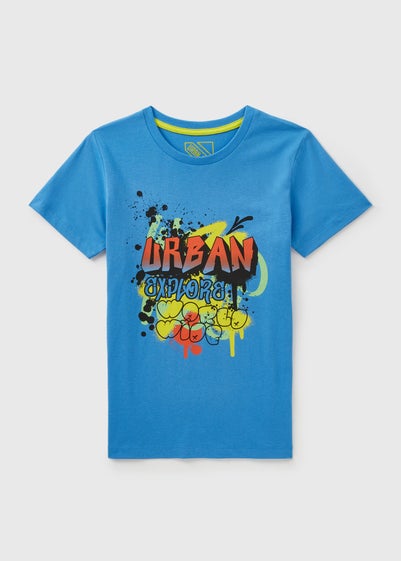 Boys Blue Graffiti T-Shirt (7-15yrs)