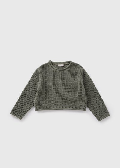 Girls Khaki Chenille Drop Shoulder Jumper (7-15yrs)