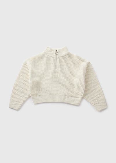 Girls Cream Half Zip Knit Jumper (7-15yrs)