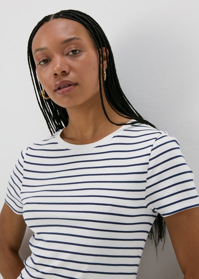 White Stripe Fitted T-Shirt