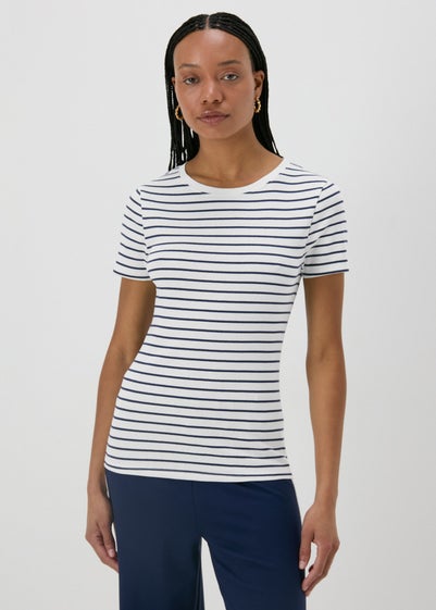 White Stripe Fitted T-Shirt