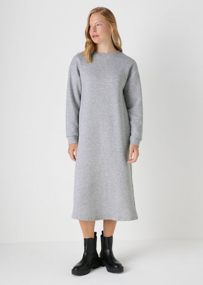 Grey Midi Sweater Dress