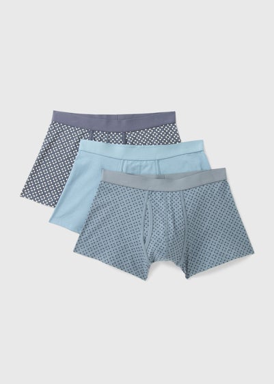 3 Pack Blue Keyhole Geo Boxers