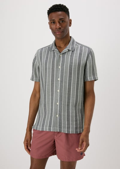 Grey Striped Cloth Shirt