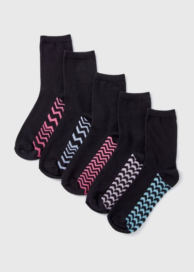 5 Pack Black Crew Socks