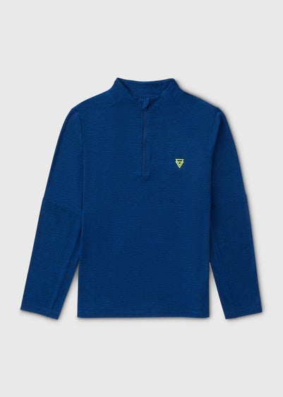 Boys Blue Half Zip Sports Top (7-15yrs)