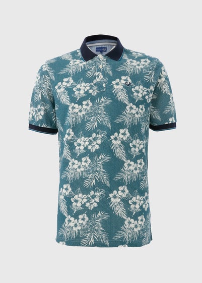 Lincoln Teal Floral Polo Shirt