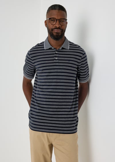 Lincoln Navy Striped Polo Shirt