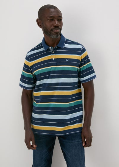 Navy Striped Polo Shirt