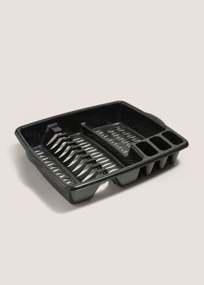 Black Plastic Dish Drainer (46cm x 37cm x 9cm)