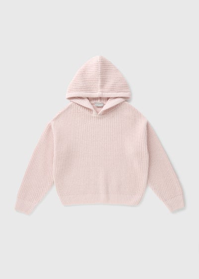 Girls Pink Knit Hoodie (7-15yrs)