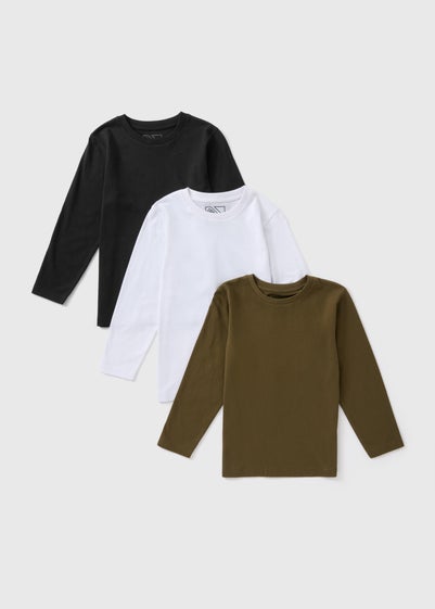 3 Pack Boys Long Sleeve T-Shirts (7-15yrs)